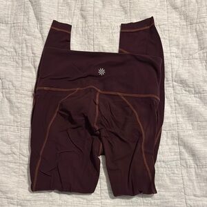 Athleta Maroon Leggings with Stretchy Form-Fitting Design